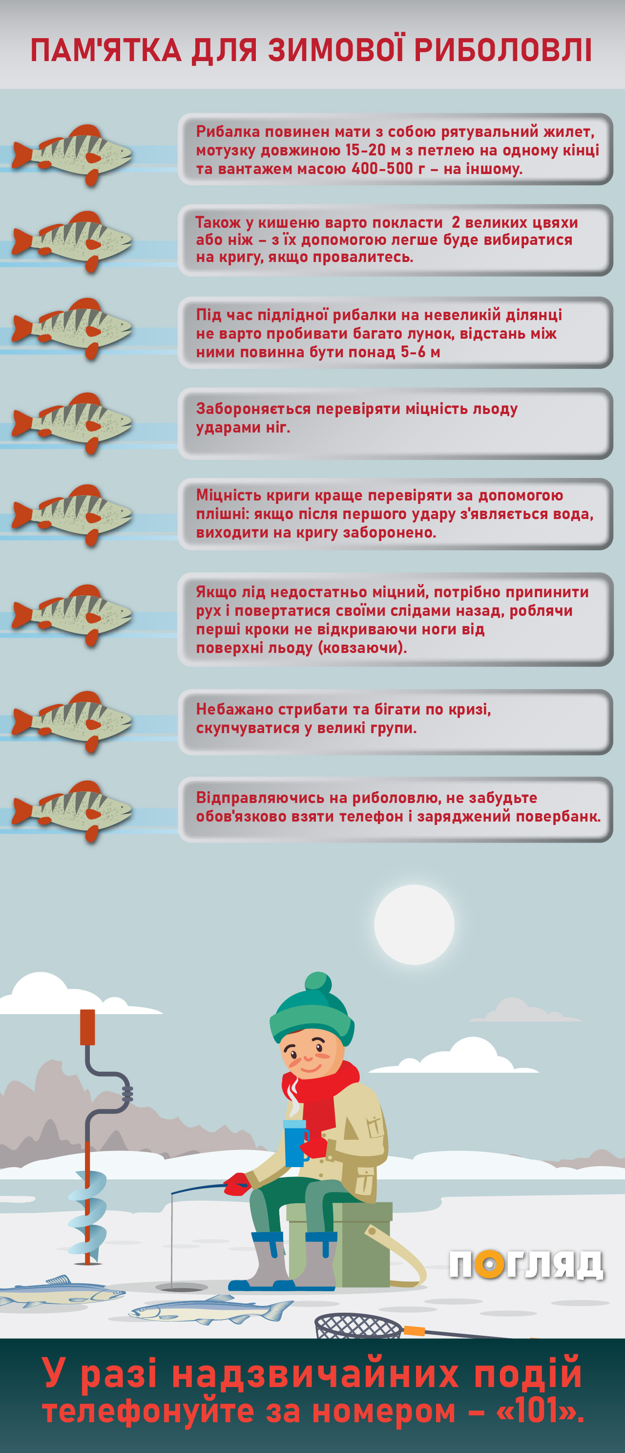 Зимова риболовля: правила поведінки (інфографіка) - зображення