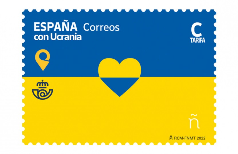 Іспанія випустила поштову марку із українським прапором - зображення