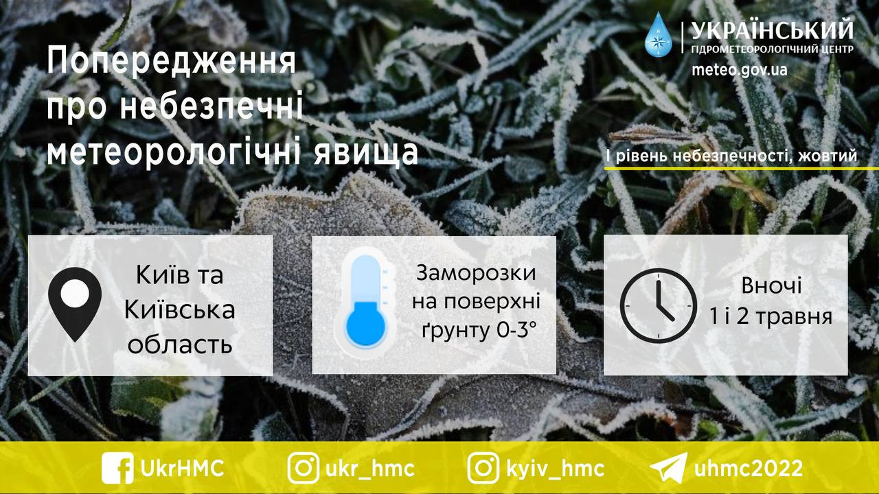 Мешканців Київської області попередили про заморозки - зображення