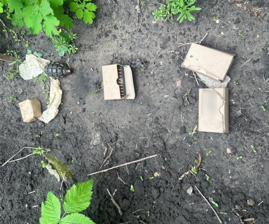 У Борисполі в клумбі перед будинком жінка знайшла набої та гранату - зображення
