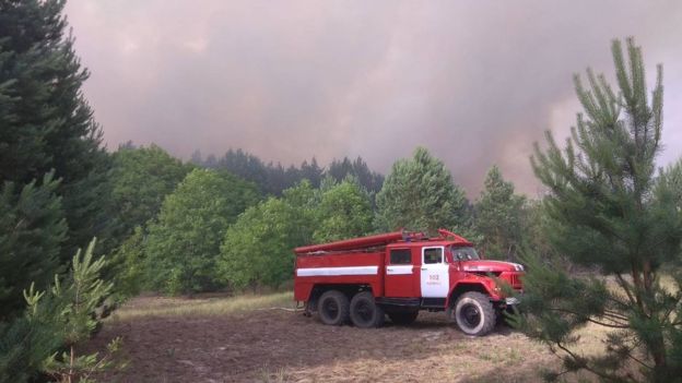 У зоні Чорнобильської АЕС триває масштабна пожежа